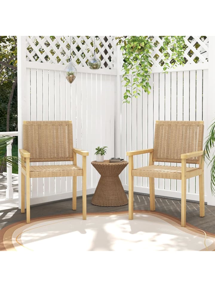 COSTWAY 2er Set Gartenstühle in Beige günstig kaufen onesize