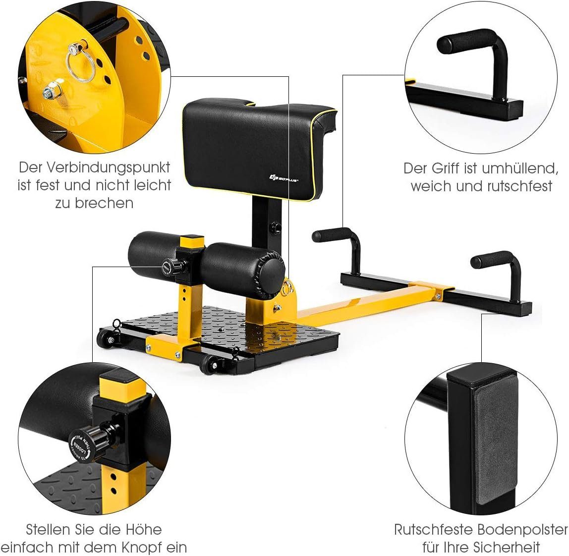 KOMFOTTEU Multitrainer Kniebeugentrainer, mit 2 Rädern und Multipositionsablage