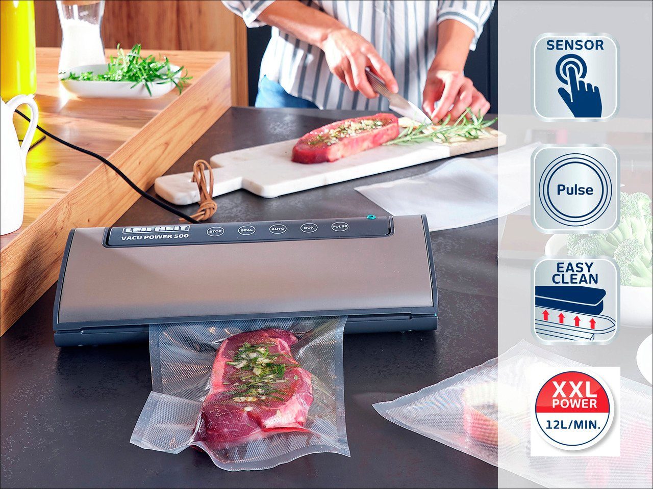 Leifheit Vakuumierer Vacu Power 500 3236, Rollenbreite 30 cm, 120W