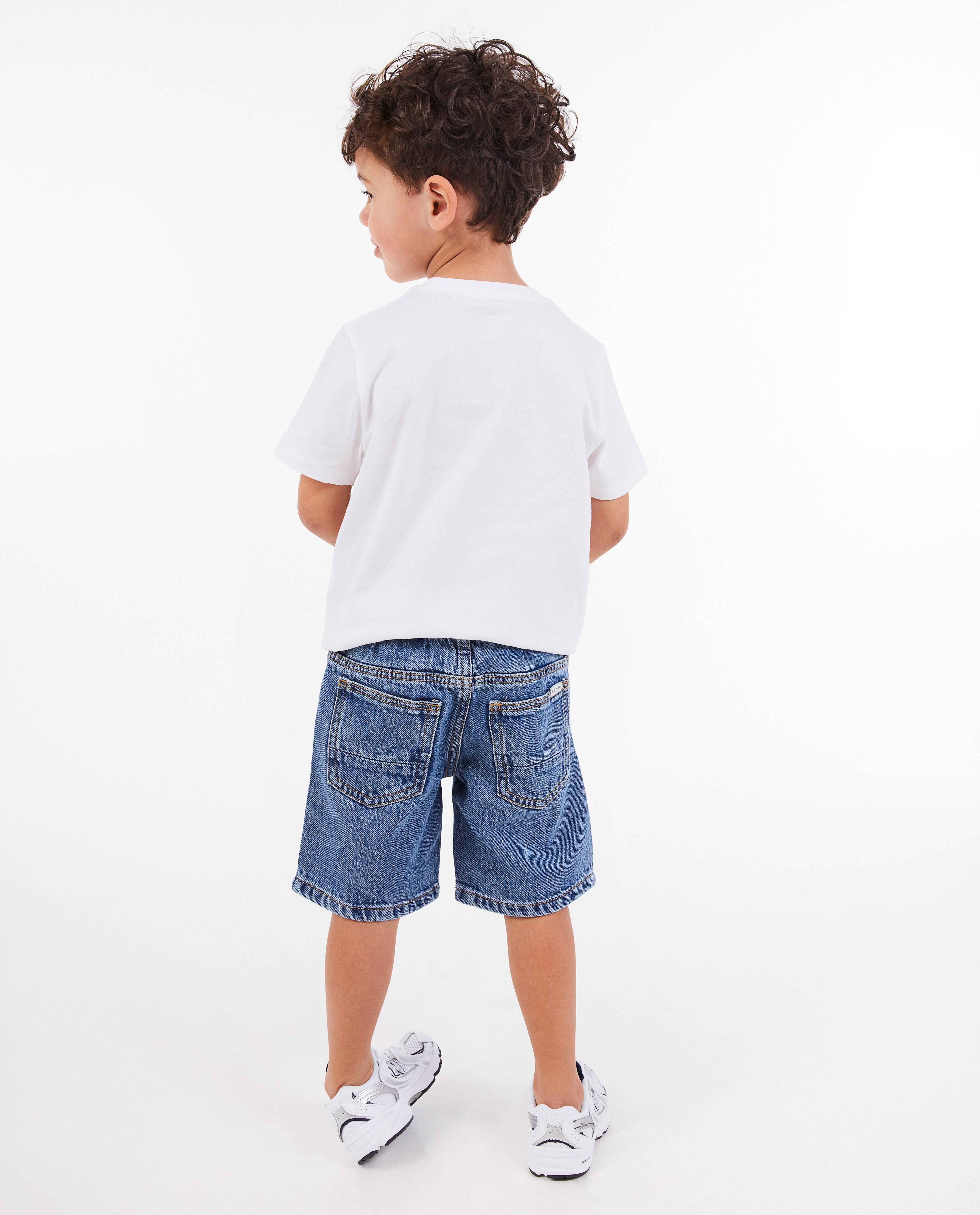 Kidz Nation Kék farmer rövidnadrág, egyenes szabású, világoskék