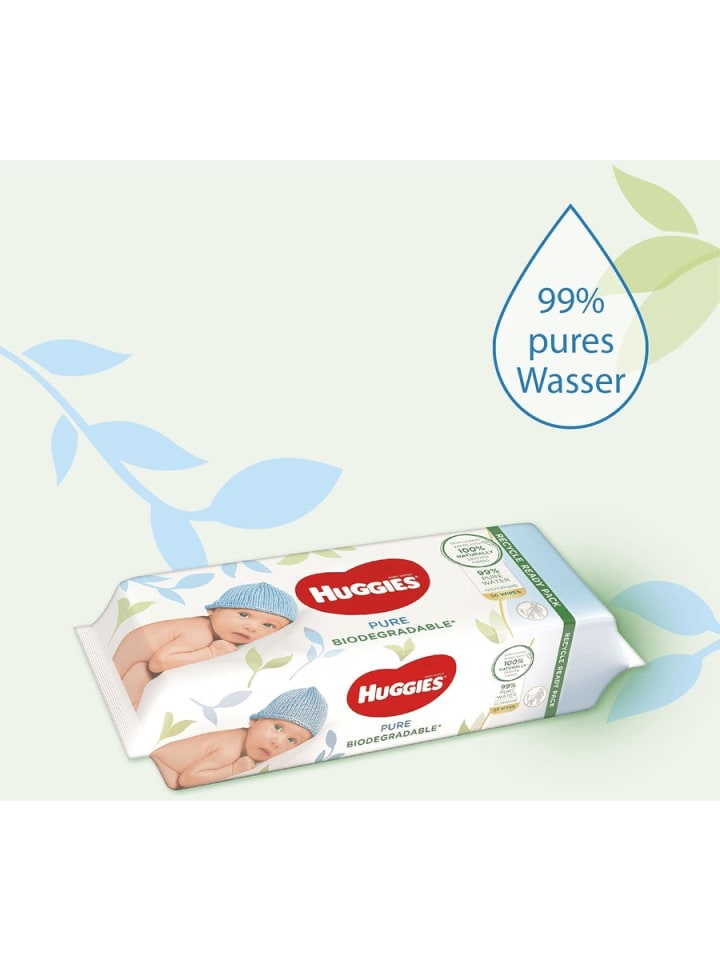 HUGGIES Feuchttücher Baby Wipes Babytücher Natural Sensitive 12 x 48 Tücher günstig kaufen onesize