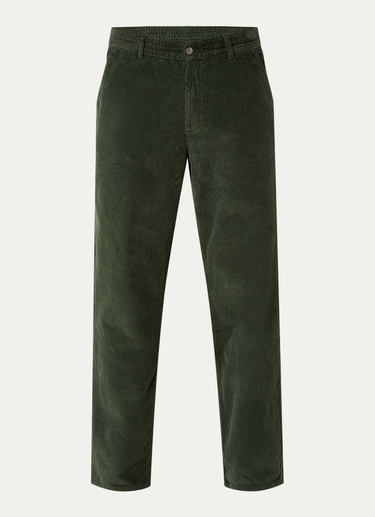 Pantaloni chino in velluto a coste a taglio dritto, modello Forét Clay, con tasche laterali.