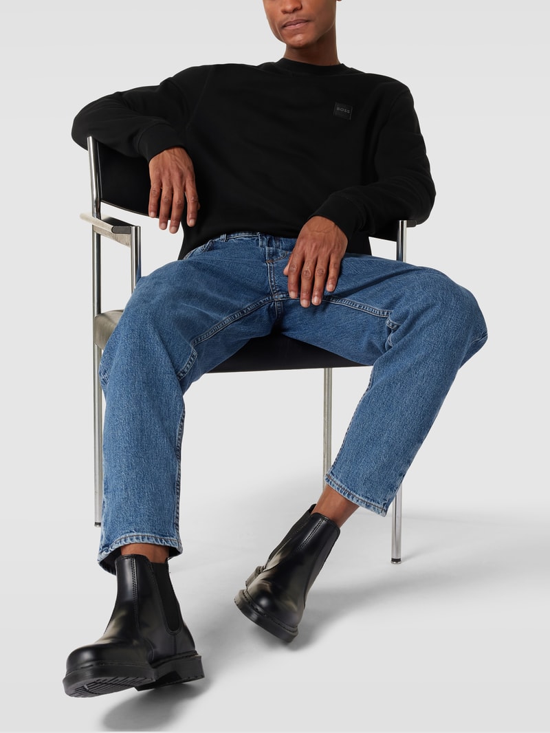 Sweatshirt mit Logo-Patch Modell 'WESTART' in schwarz
