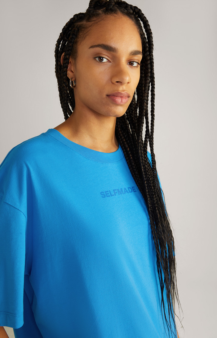 Unisex-Baumwoll-T-Shirt in Blau