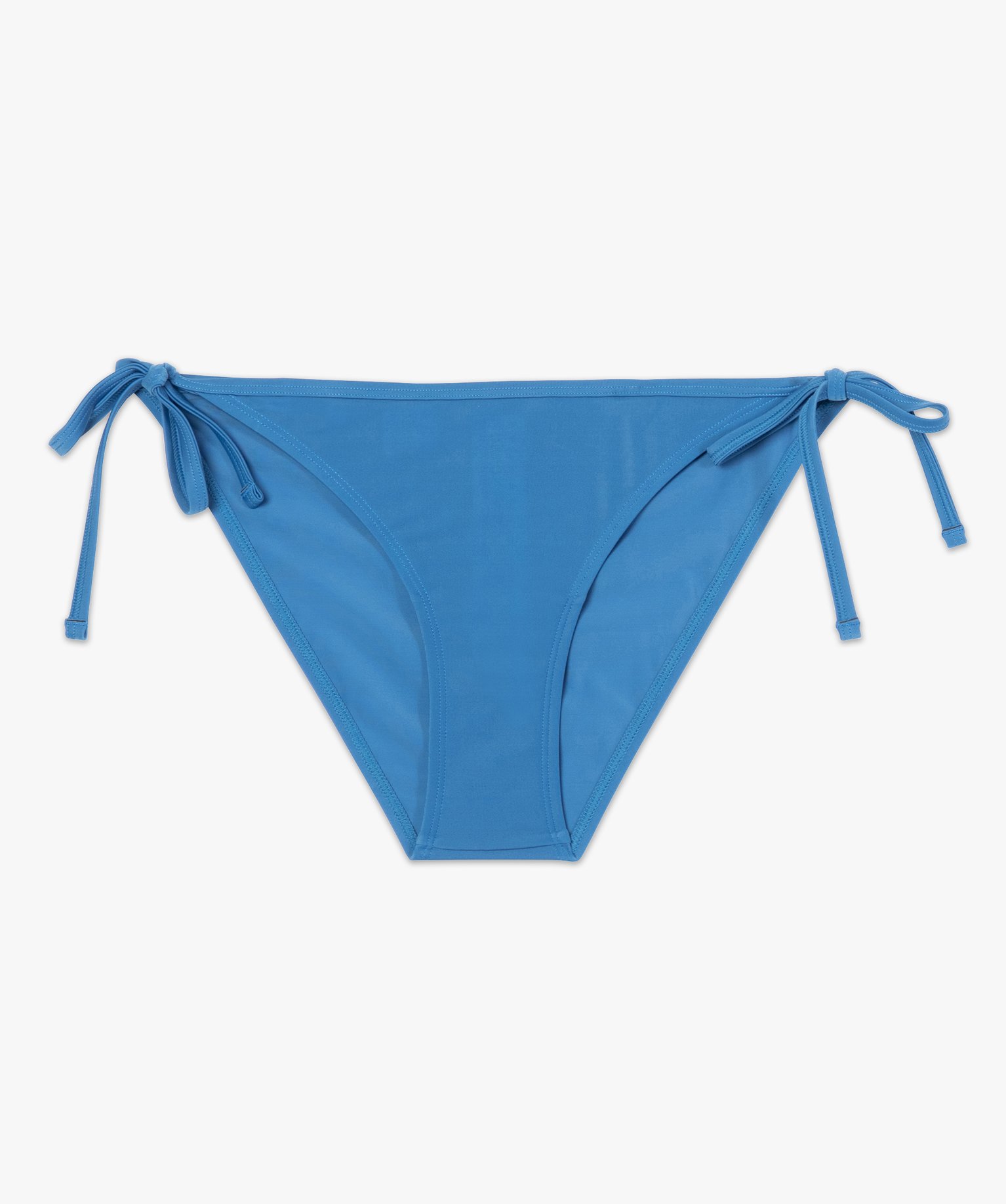 Bas de maillot de bain femme forme slip avec liens bleu | GEMO