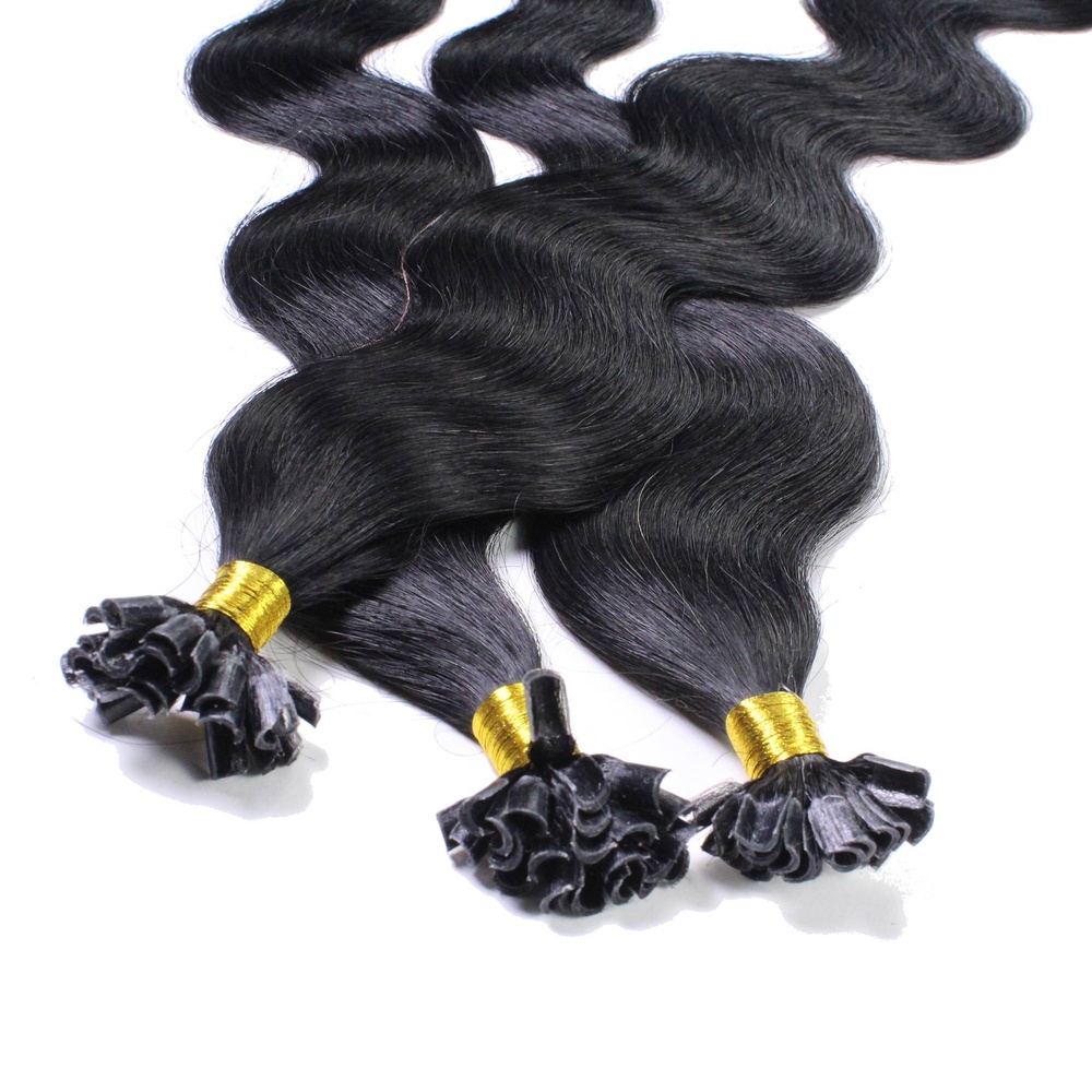 hair2heart Extensions à chaud bonding cheveux naturels #1 Noir 0.5g extensions