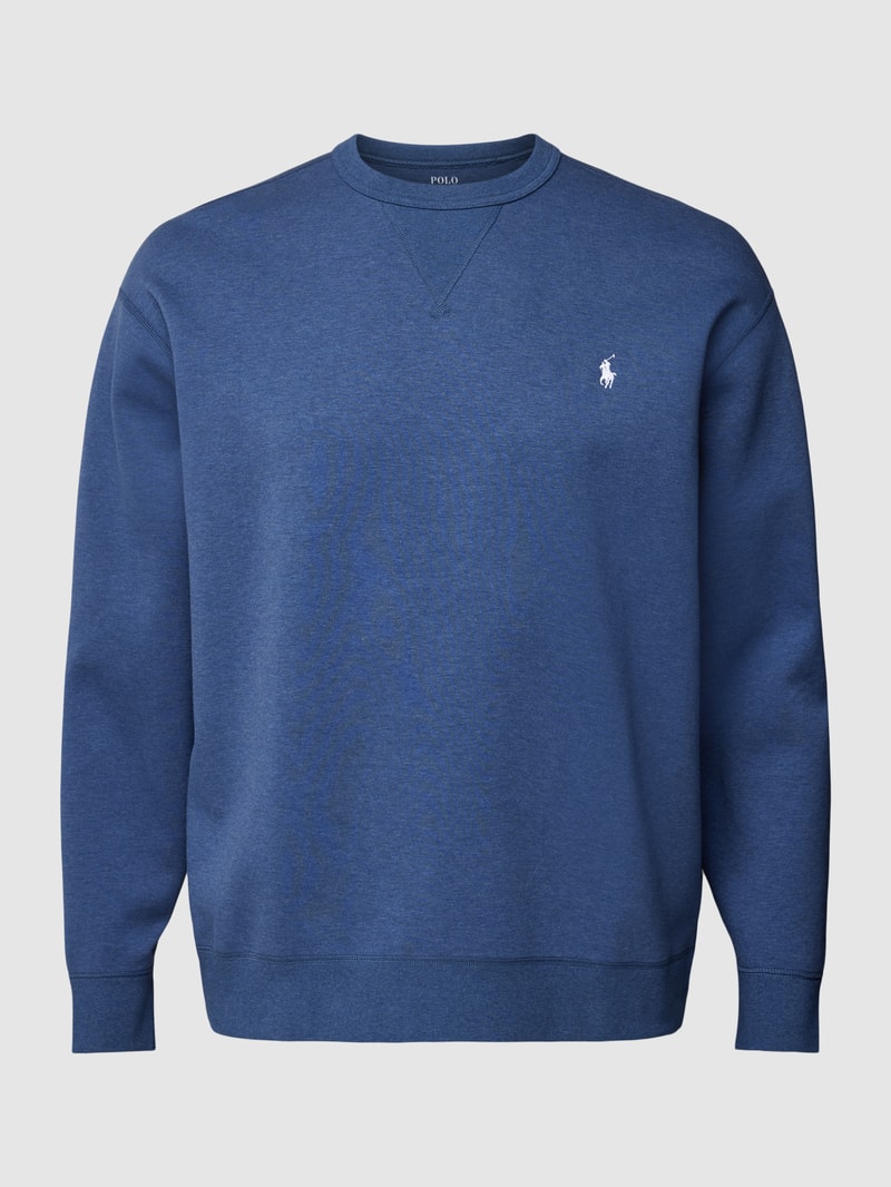 PLUS SIZE Sweatshirt mit Logo-Stitching in blau meliert