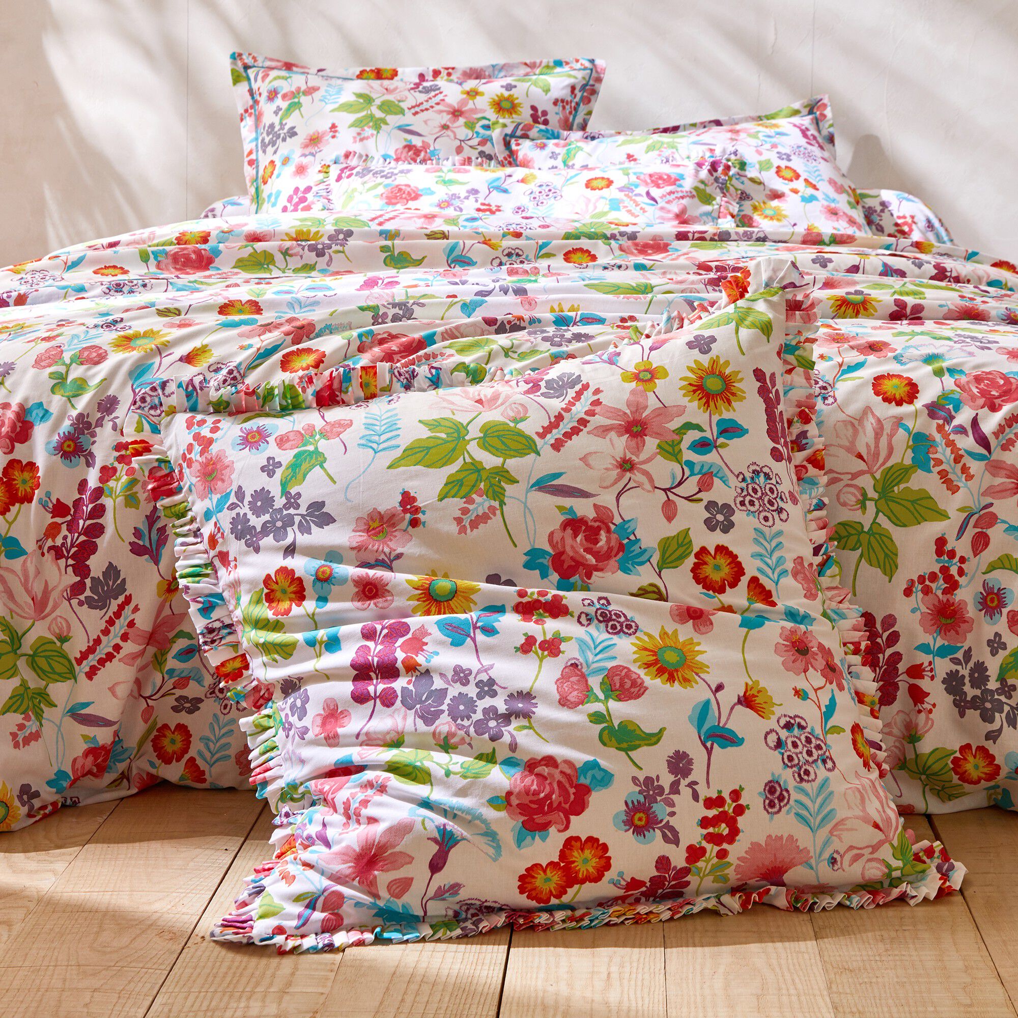 Linge de lit Kelly en coton imprimé floral