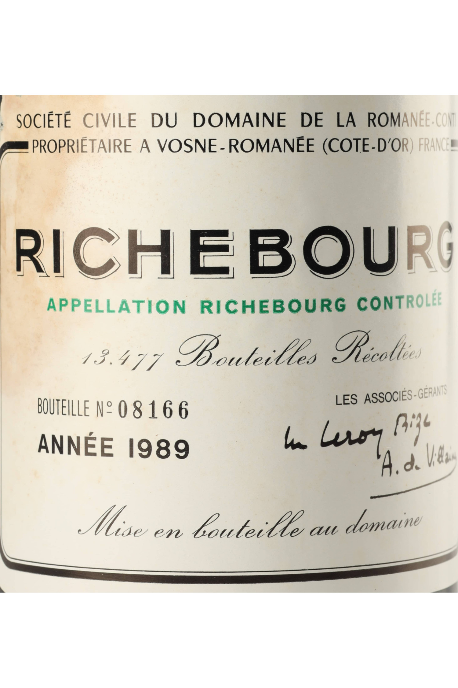 Domaine De La Romanee Conti 1989, Richebourg