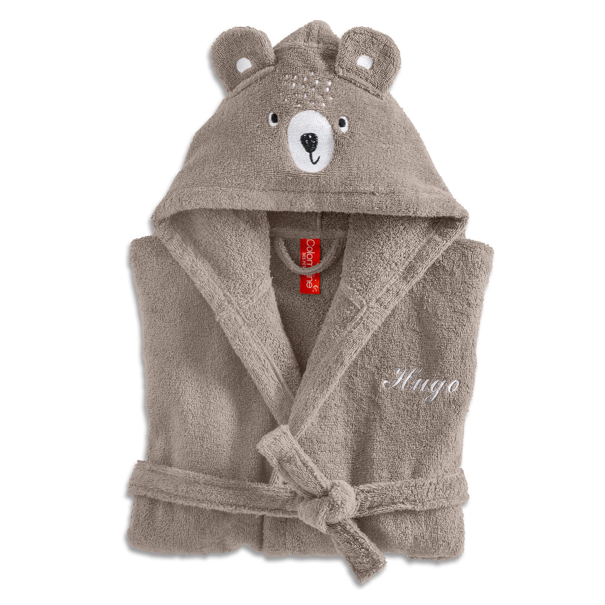 Peignoir de bain enfant personnalisable ourson à capuche