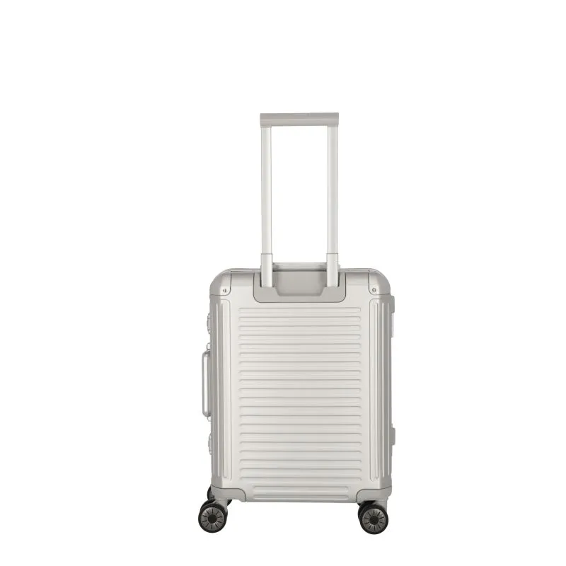 Travelite NEXT Trolley S mit Vortasche 4 Rollen (55cm) - Silber