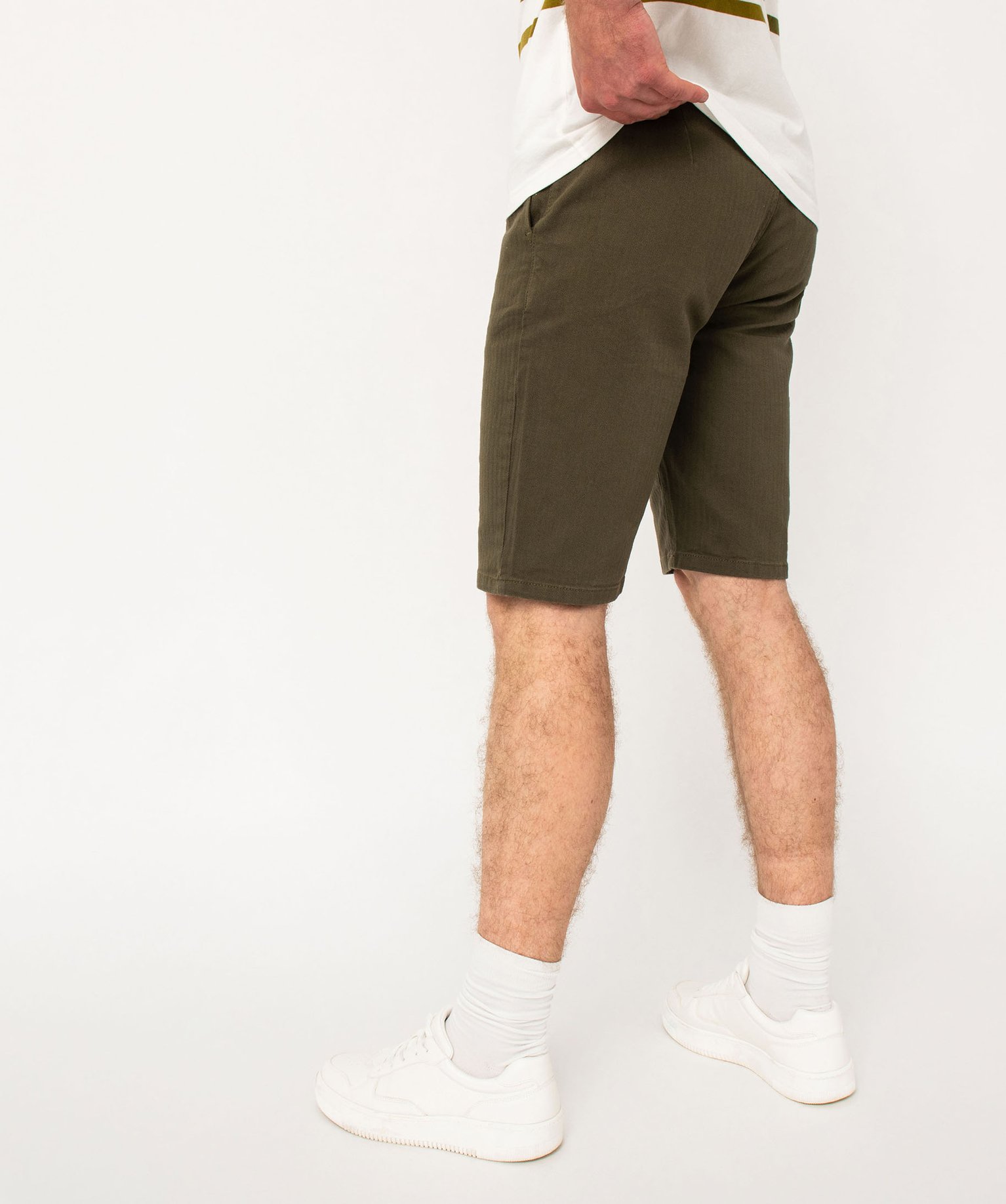 Bermuda coupe chino en coton stretch homme kaki | GEMO