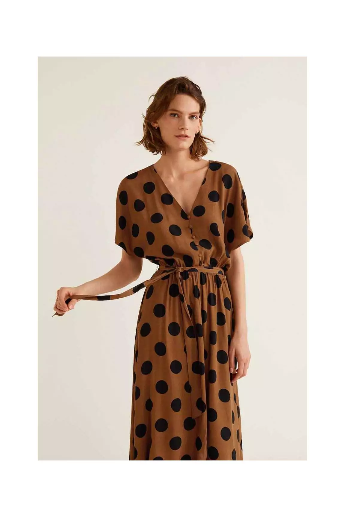 Mango Robes Longues Femme couleur marron