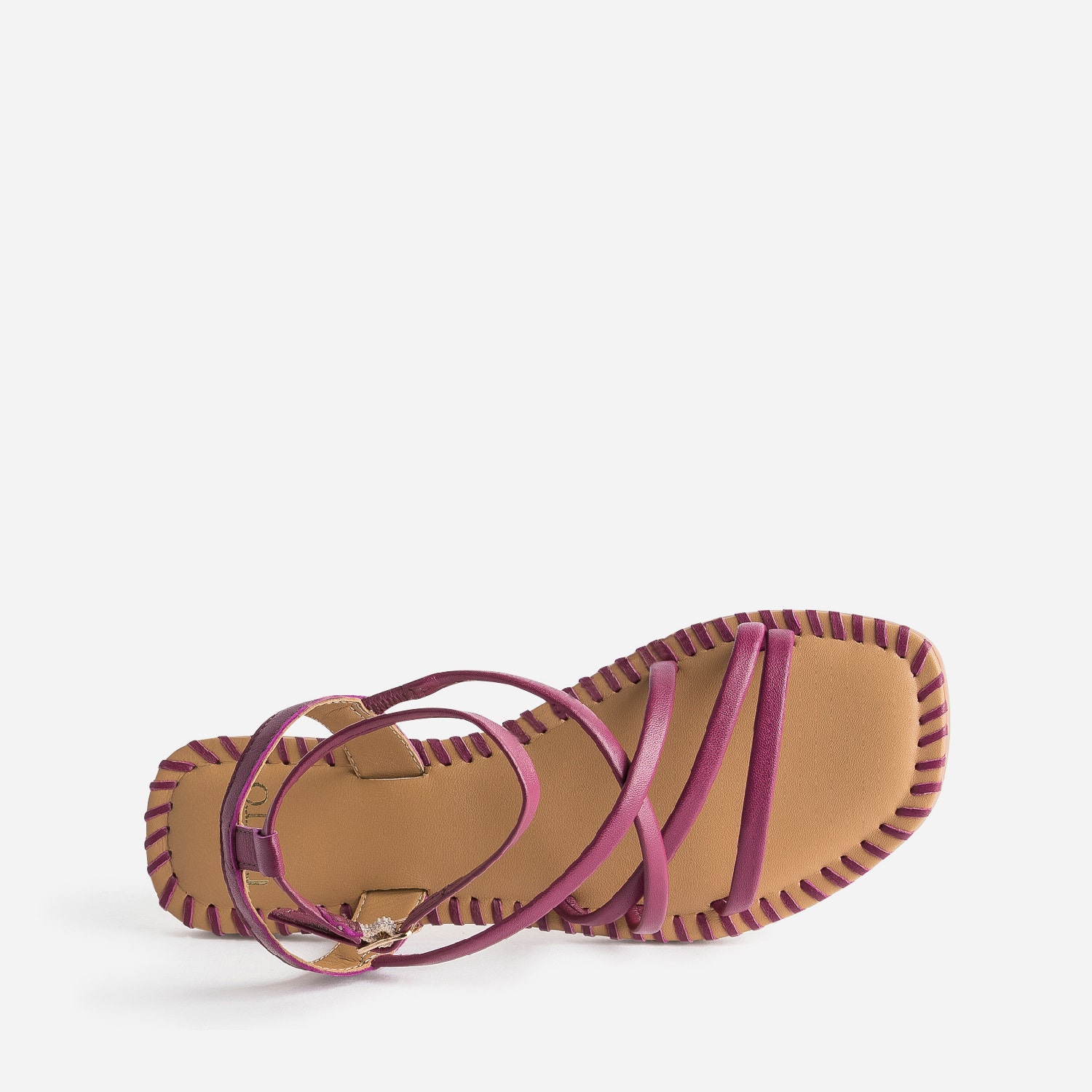 Sandale TEXTO prune en cuir