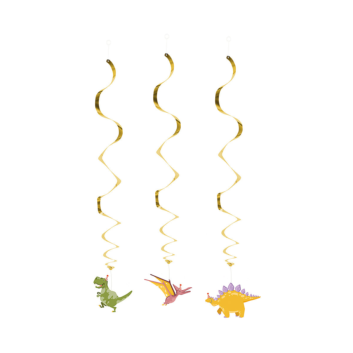 Deko-Spiralen Dino, 85 cm, 3 Stück