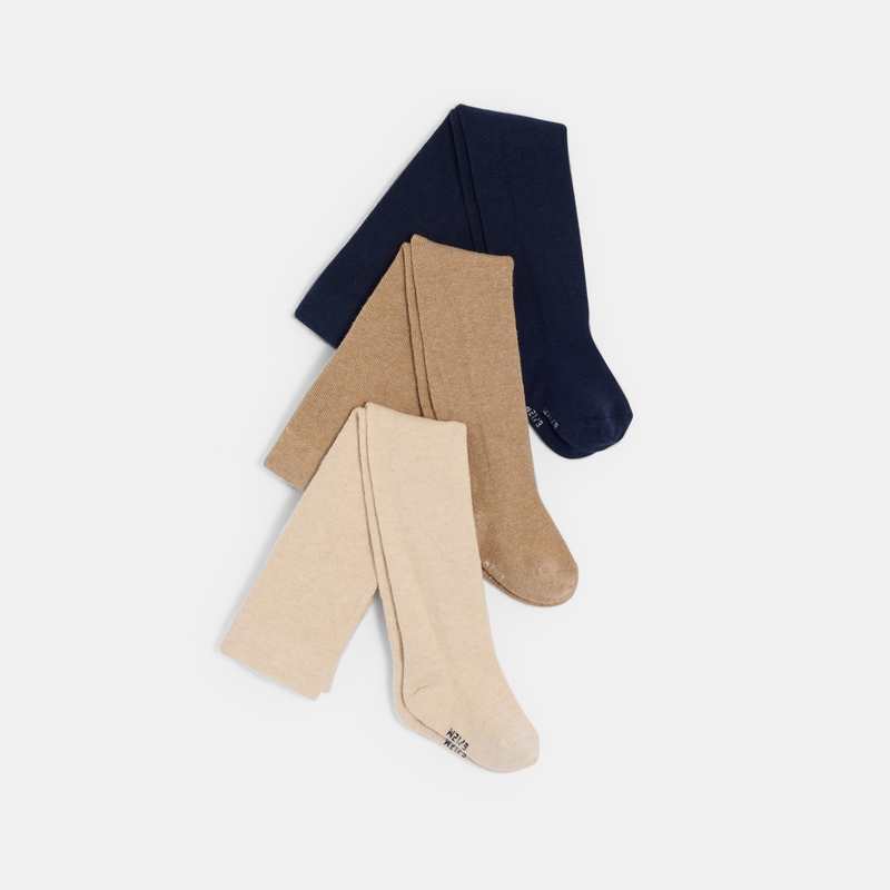 Collants chauds unis jersey de coton bébé fille