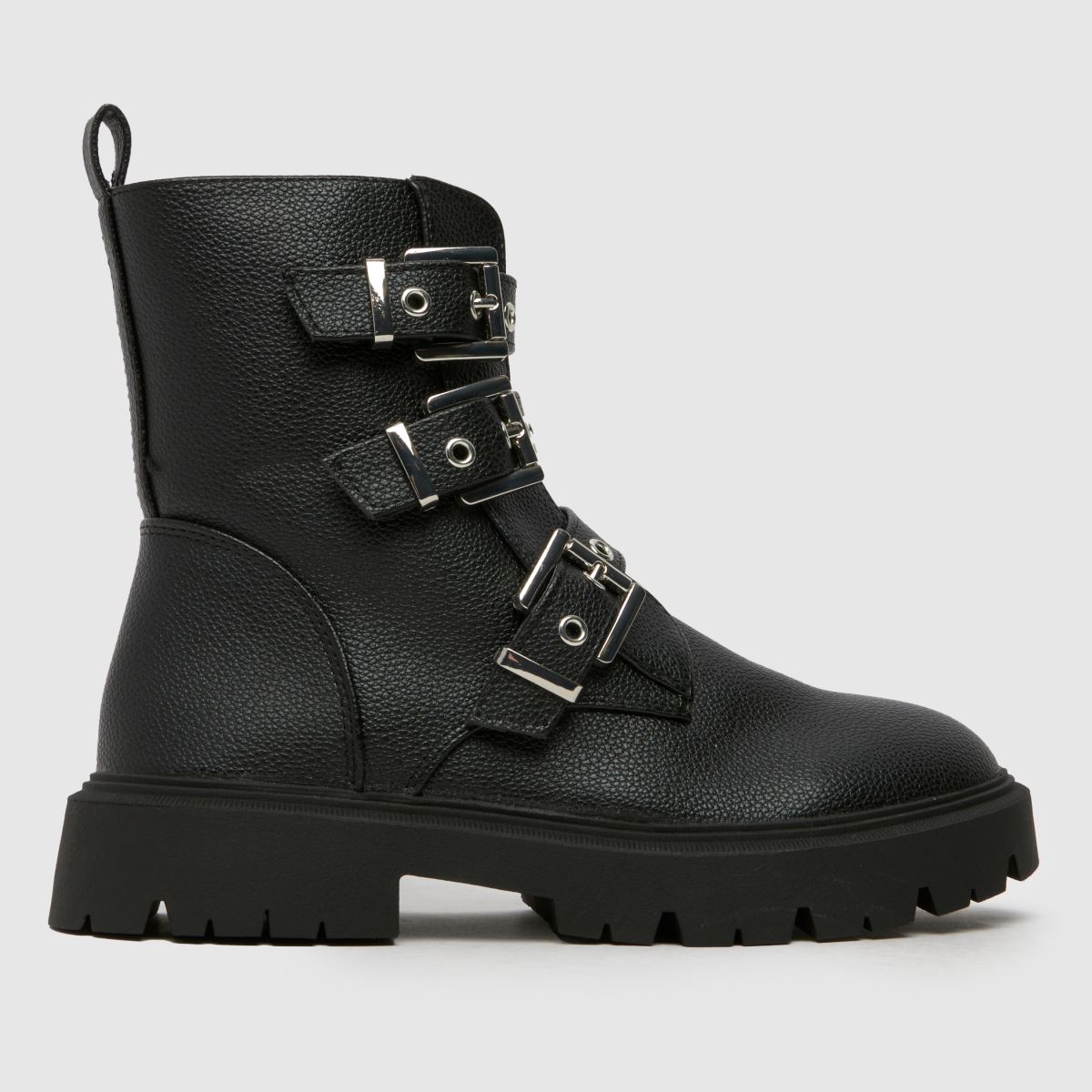 schuh svarta Codie Buckle flickstövlar för barn