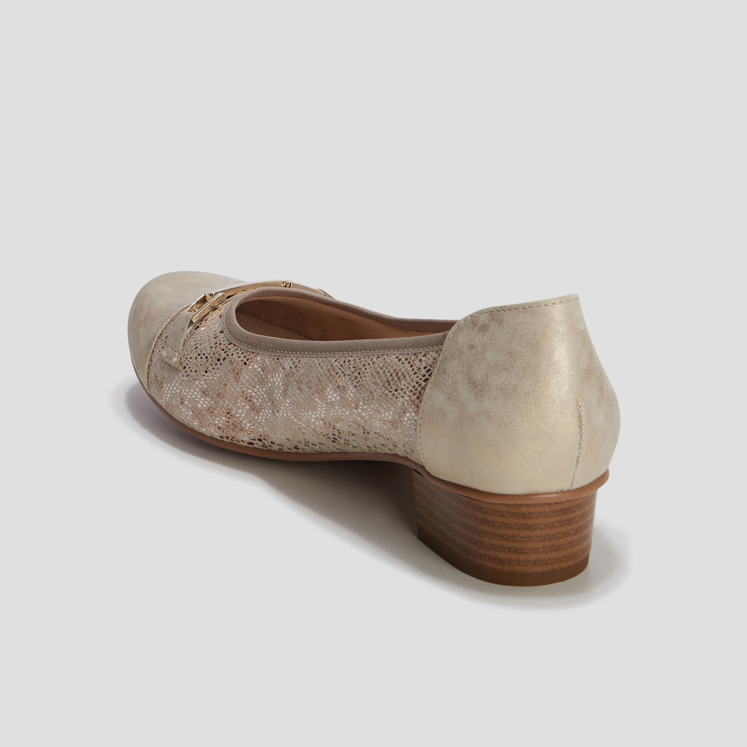 Ballerines à talons pied large sable femme | La Halle