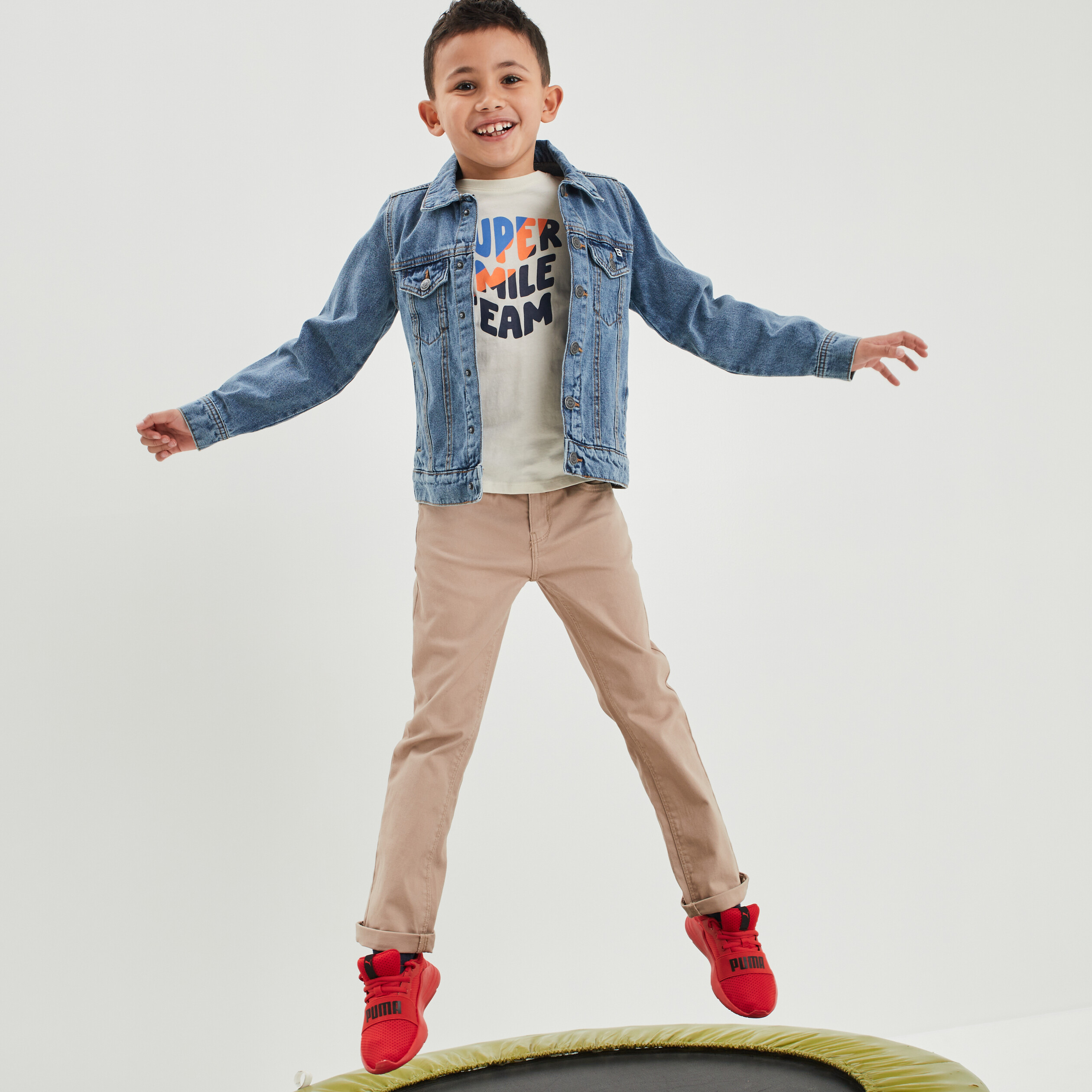 Veste droite boutonnée en jean Creeks denim stone garçon | La Halle