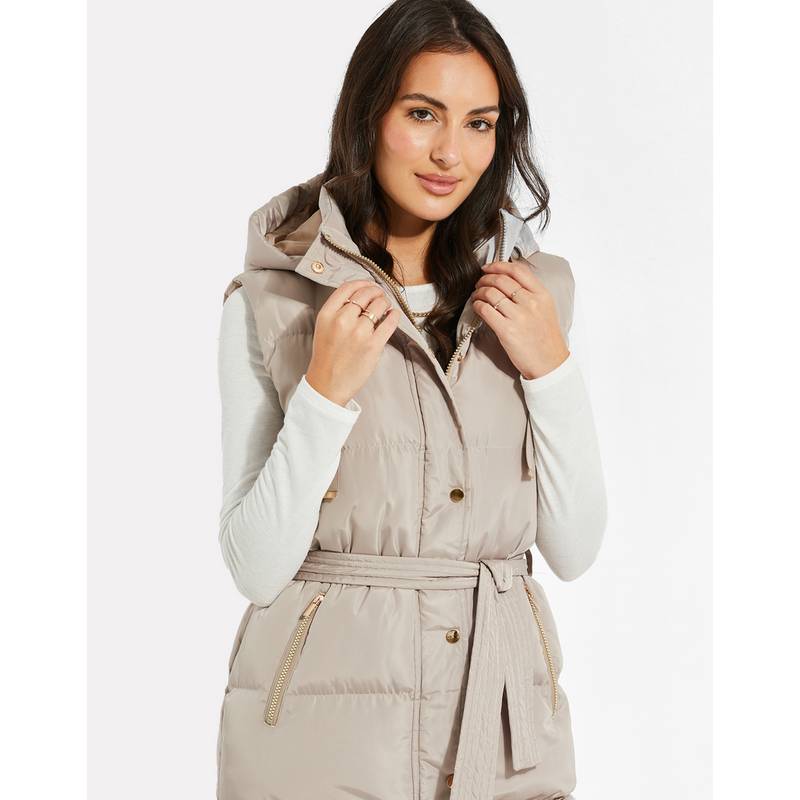 Threadbare THB Robbie Premium Hoodie Gilet Longweste Damen