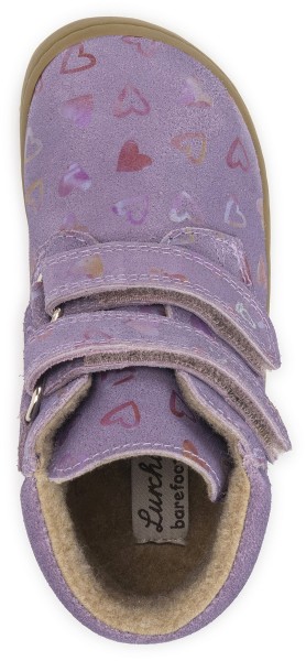 Lurchi ~ Nino HighCut Wollfleece ~ Purple Hearts