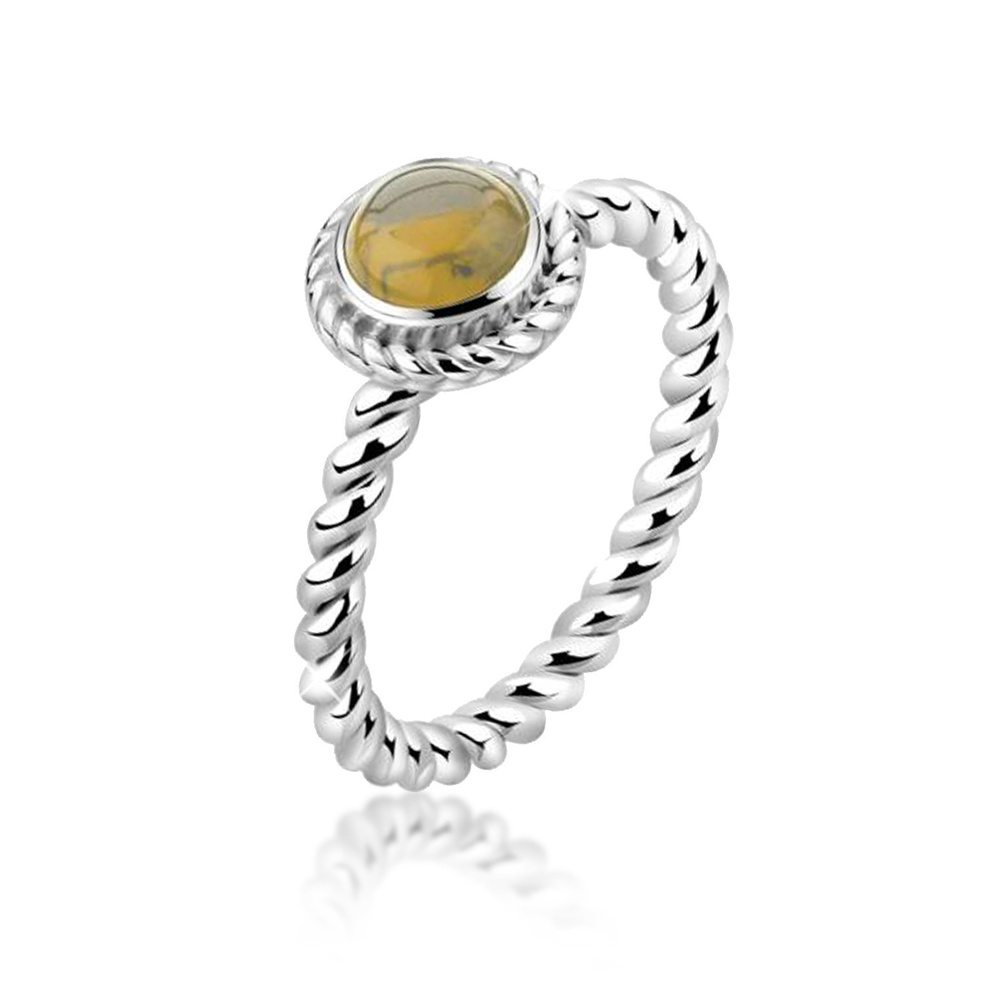 Nenalina Nenalina Bague Citrin Geburtsstein November Boho Oxid 925 Silber Bague