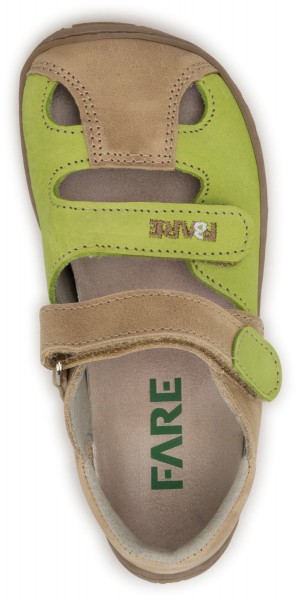 Fare Bare |vB ~ Leder Sandale ~ Beige/Grün