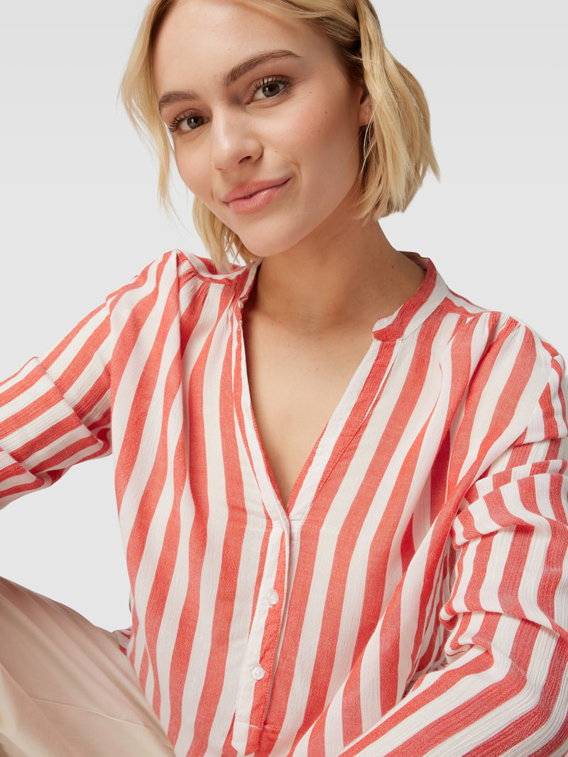 Blusenshirt mit Streifenmuster in dunkel orange