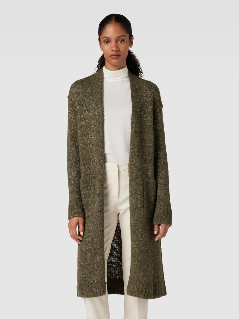 Strickjacke mit Seide-Anteil in khaki
