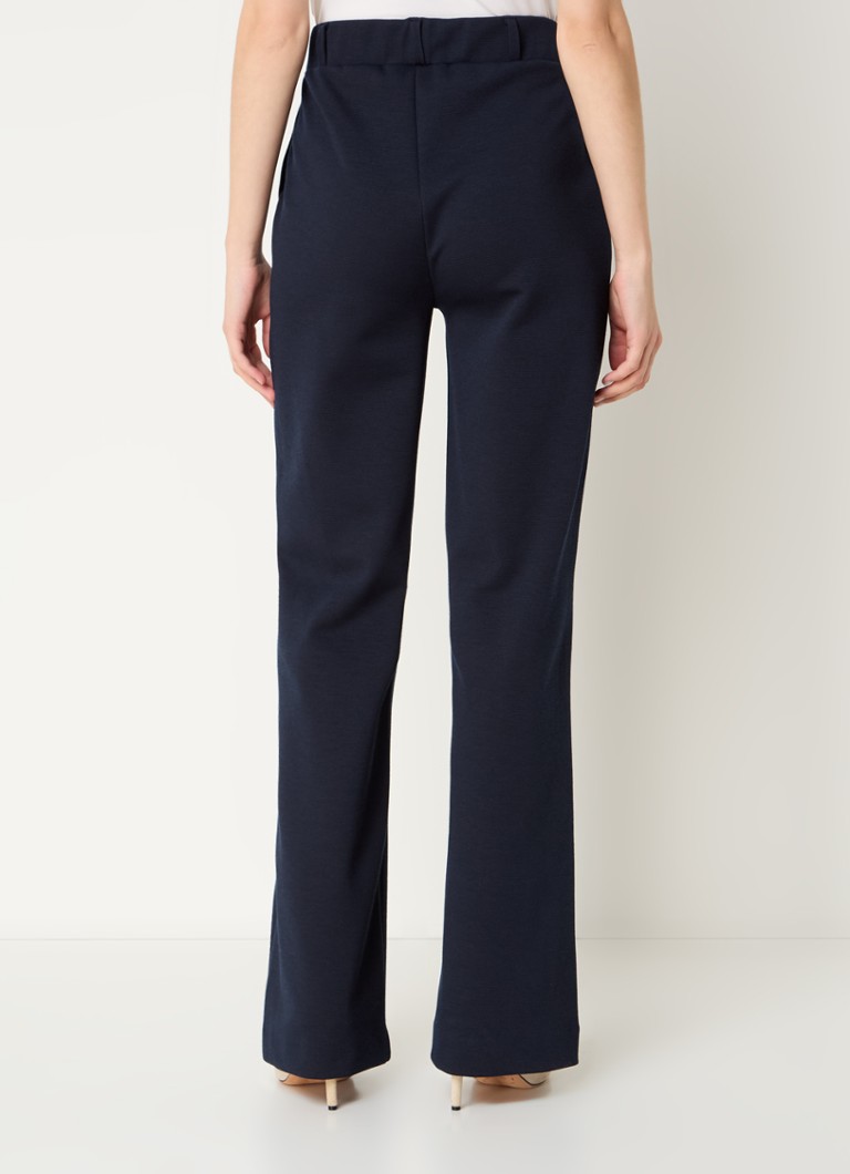 Expresso High waist straight fit textured jersey trousers