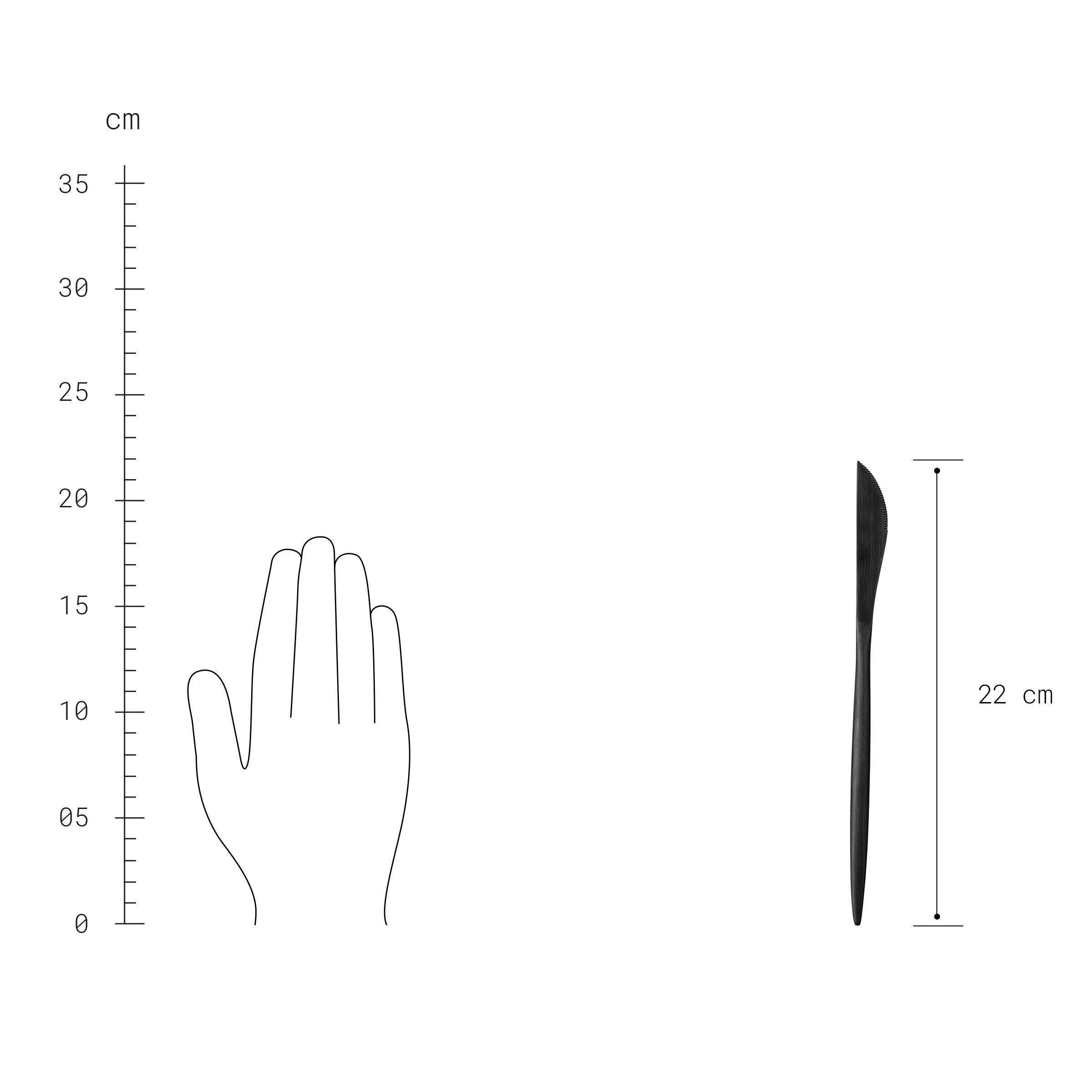 BUTLERS Besteck-Set STILETTO Besteck-Set 16-tlg. matt, 16-teiliges Besteck in Schwarz Matt aus Edelstahl