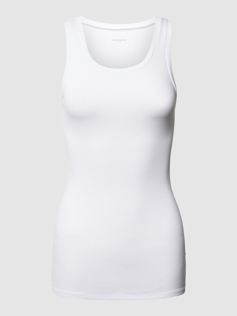 Tanktop mit Feinripp Modell 'PURE RIB' in weiß