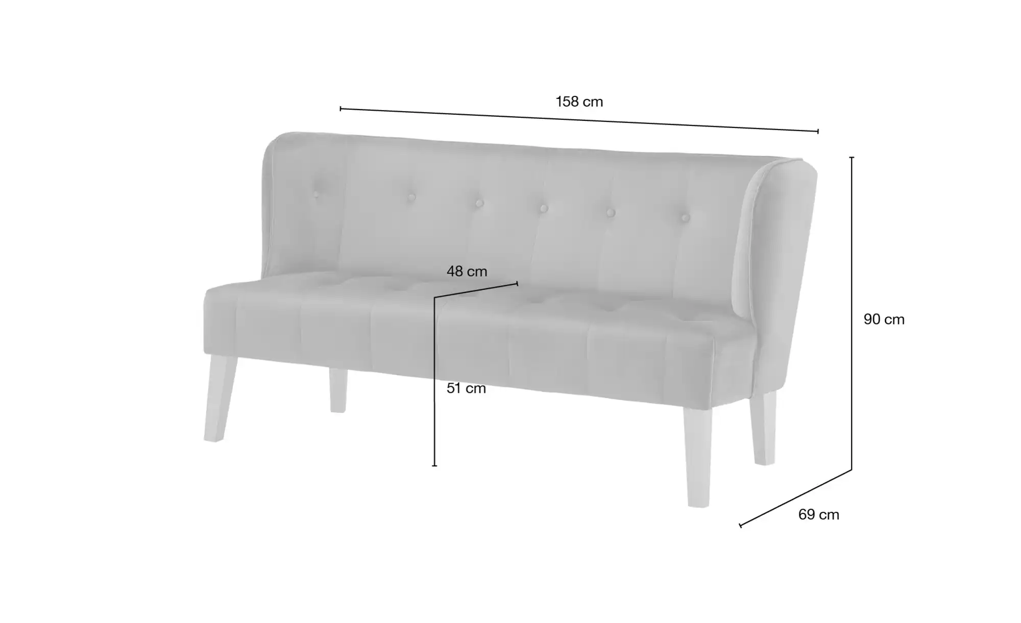 Twist Küchensofa  Samt Bella