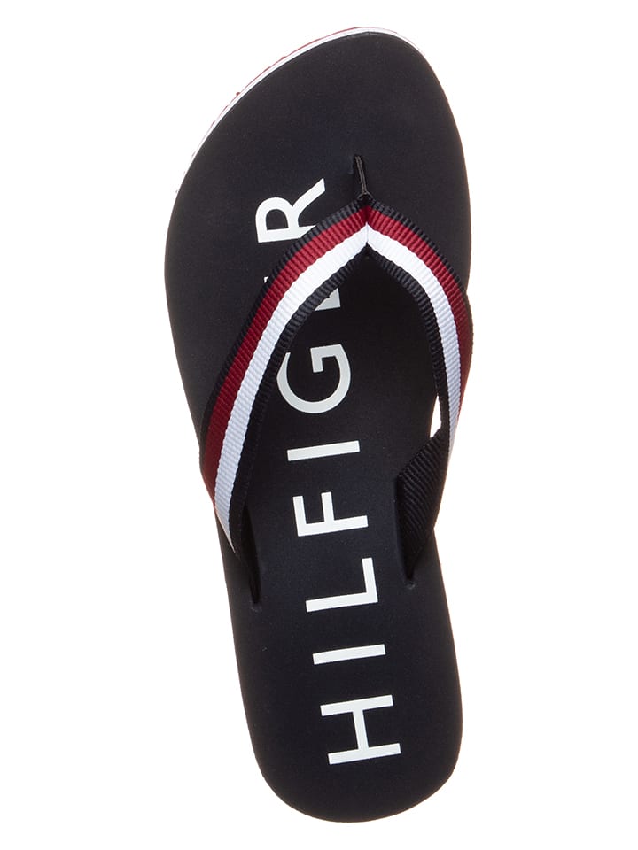Tommy Hilfiger Shoes Zehentrenner in Schwarz/ Rot/ Weiß günstig kaufen