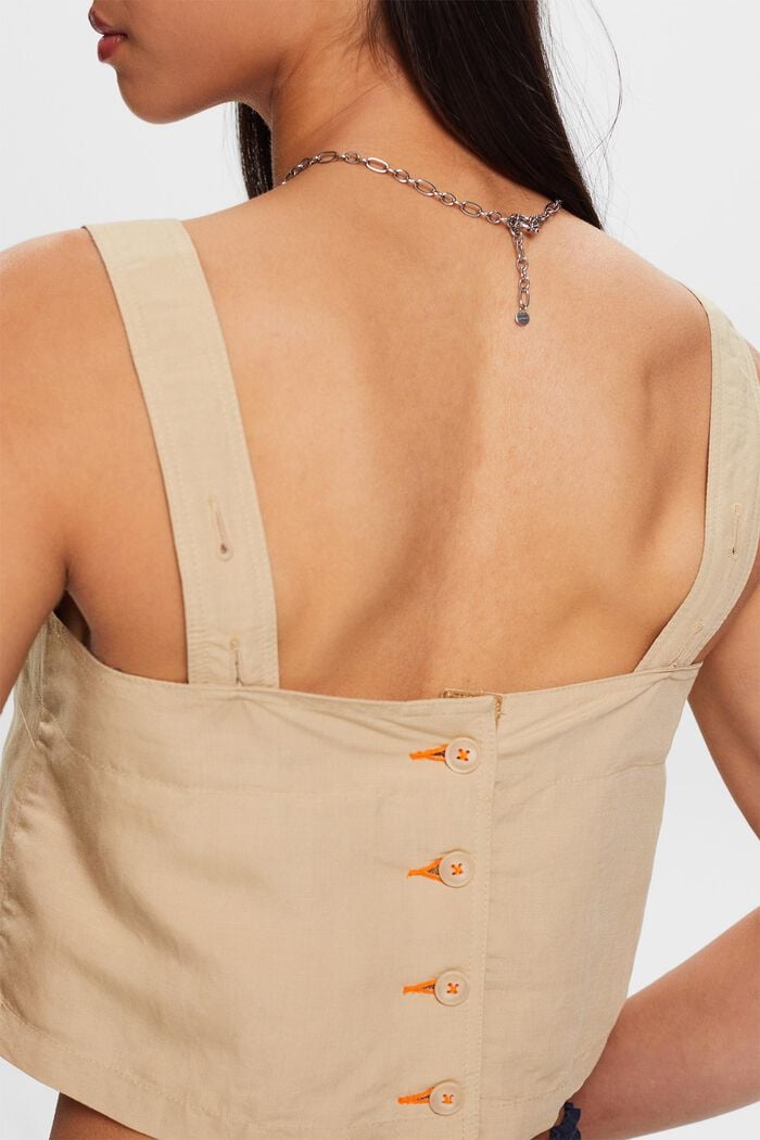 Verkürztes Camisole, Leinenmix