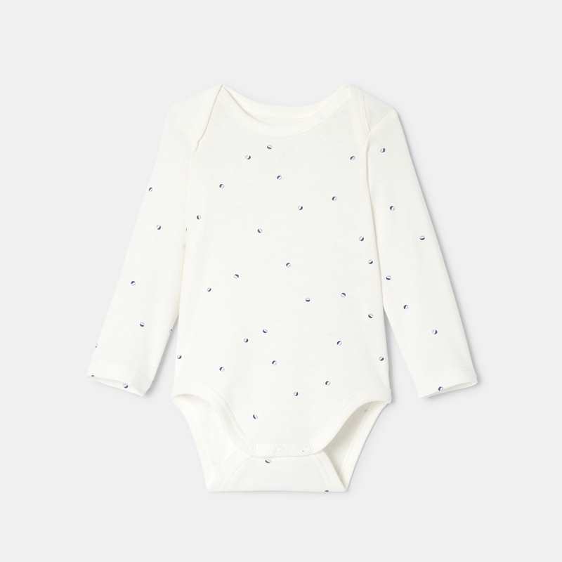 Lot de 3 bodies manches longues en coton bio bleu mixte Absorba