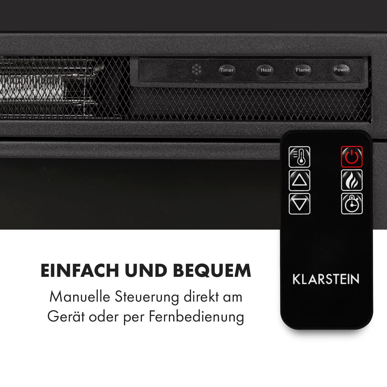 Klarstein Elektrokamin Aargau Smart, elektrischer Kamin mit Heizfunktion Heizlüfter elektrischer Kaminofen