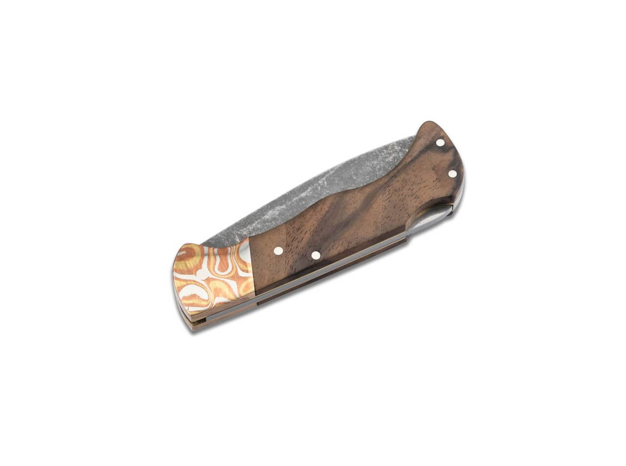Folding Hunter Mokume Walnuss Black Stonewash