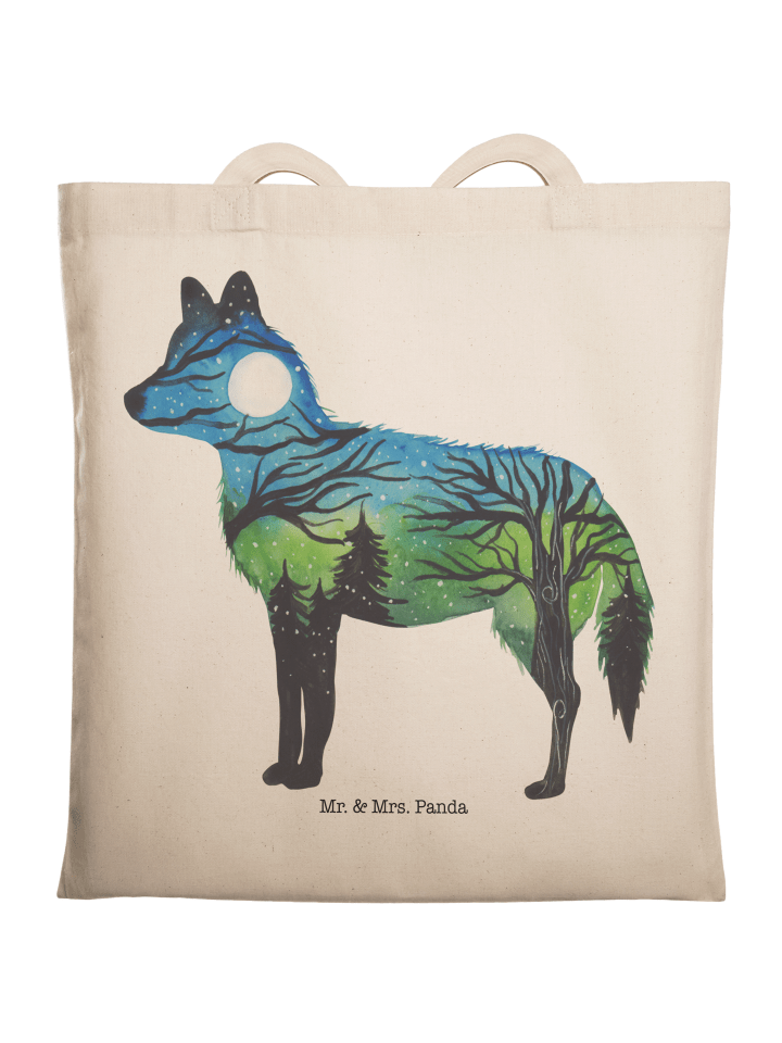 Mr. & Mrs. Panda Einkaufstasche Fuchs Landschaft mit Spruch in Bunt günstig kaufen onesize
