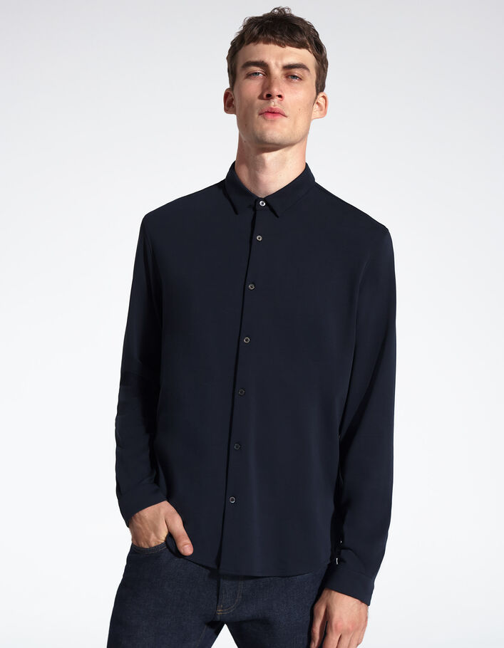 Chemise REGULAR marine manches longues Interlock Homme
