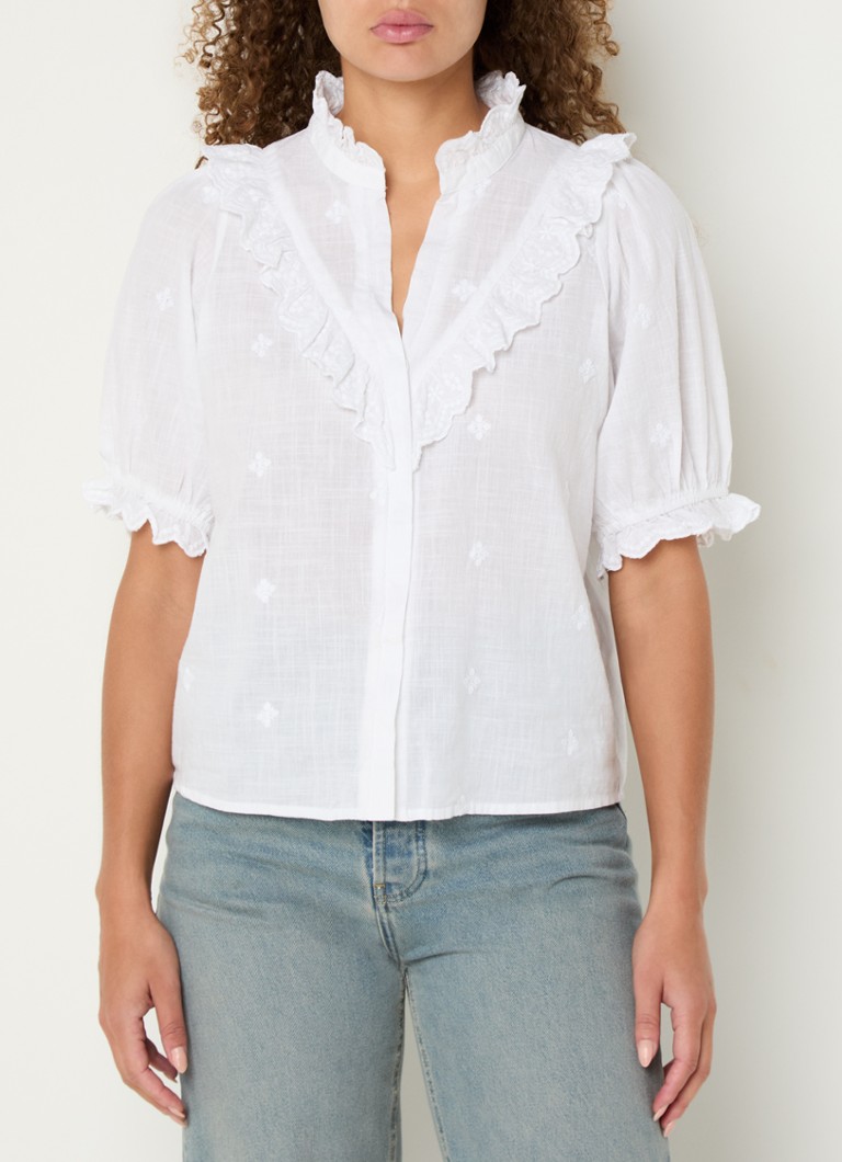 Neo Noir Manet blouse with embroidery and ruffles