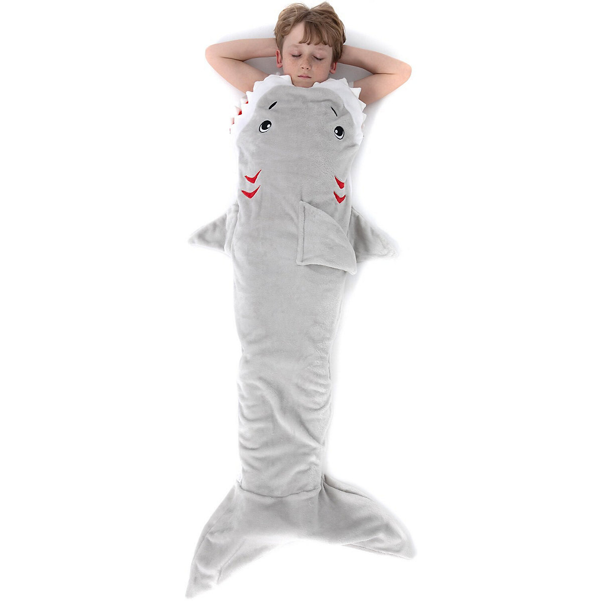 Haifisch Drew Kuschel-Decke, Couch-Decke, Weißer Hai Schlafsack, grau