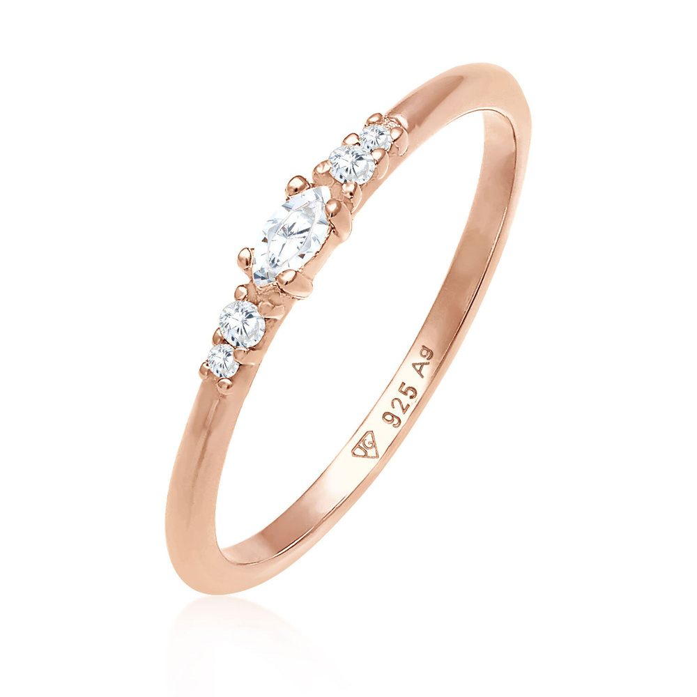 Elli Elli Bague Femmes Marquise Élégante Fiançailles avec Cristaux de Zirconium en Arg Bague