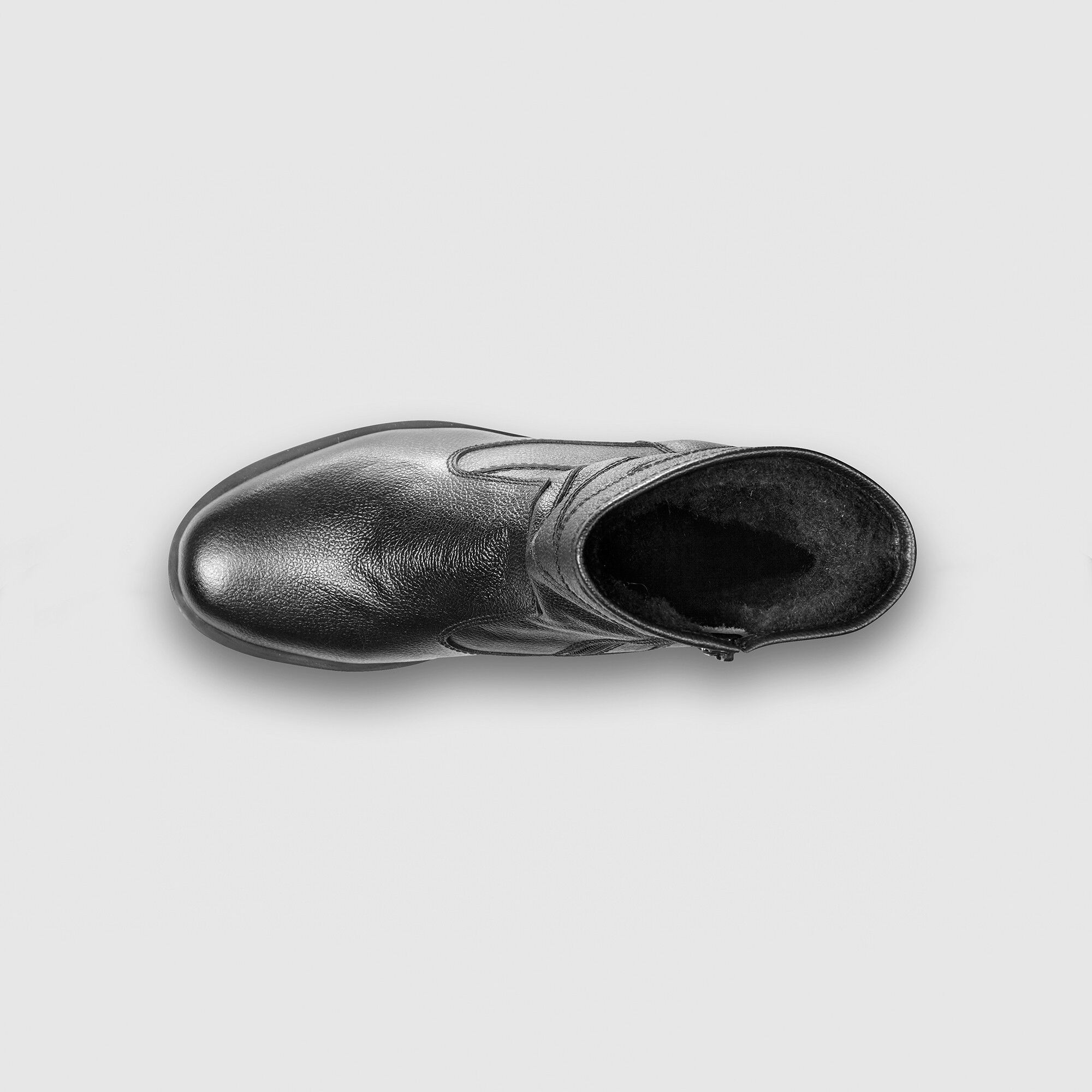Botillons zippés cuir fourrés laine