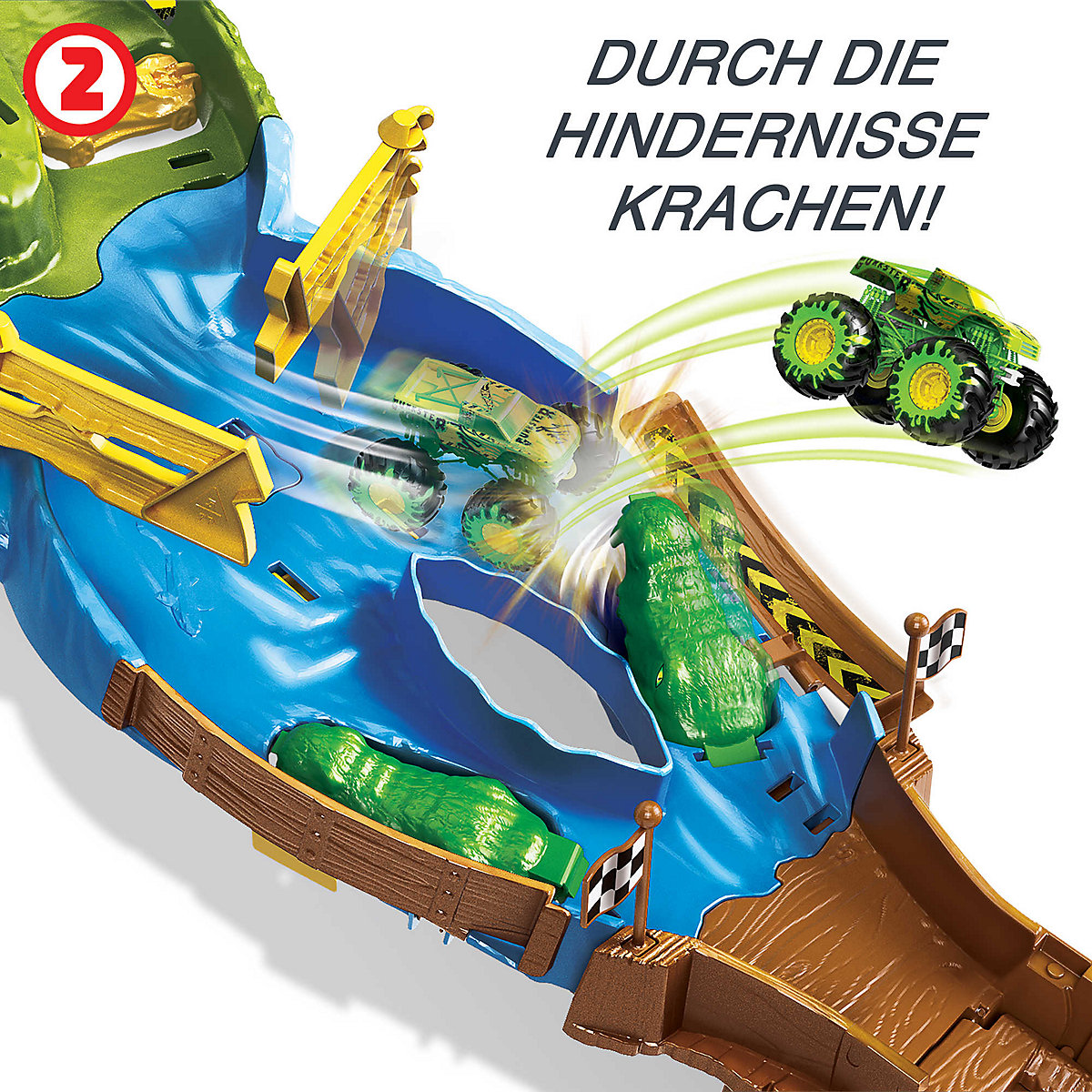 Hot Wheels Monster Trucks Wettkampf Rennstrecke inkl. 2 Spielzeugautos