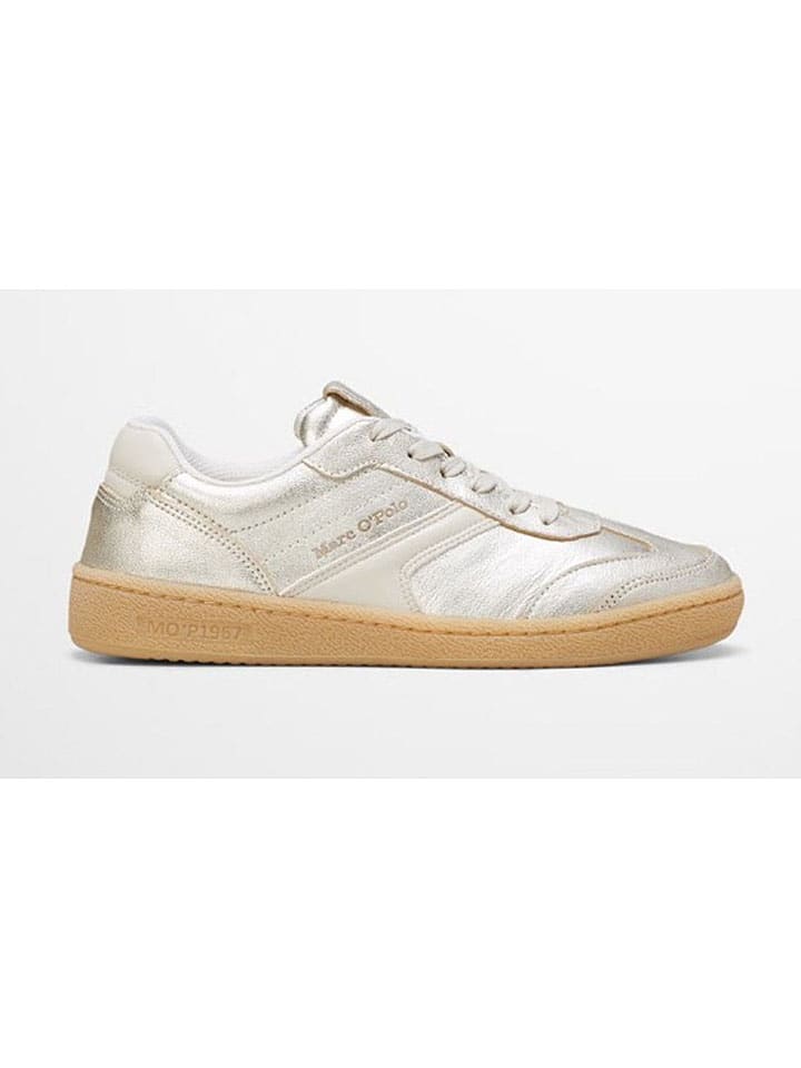 Marc O'Polo Shoes Leder-Sneakers in Silber günstig kaufen