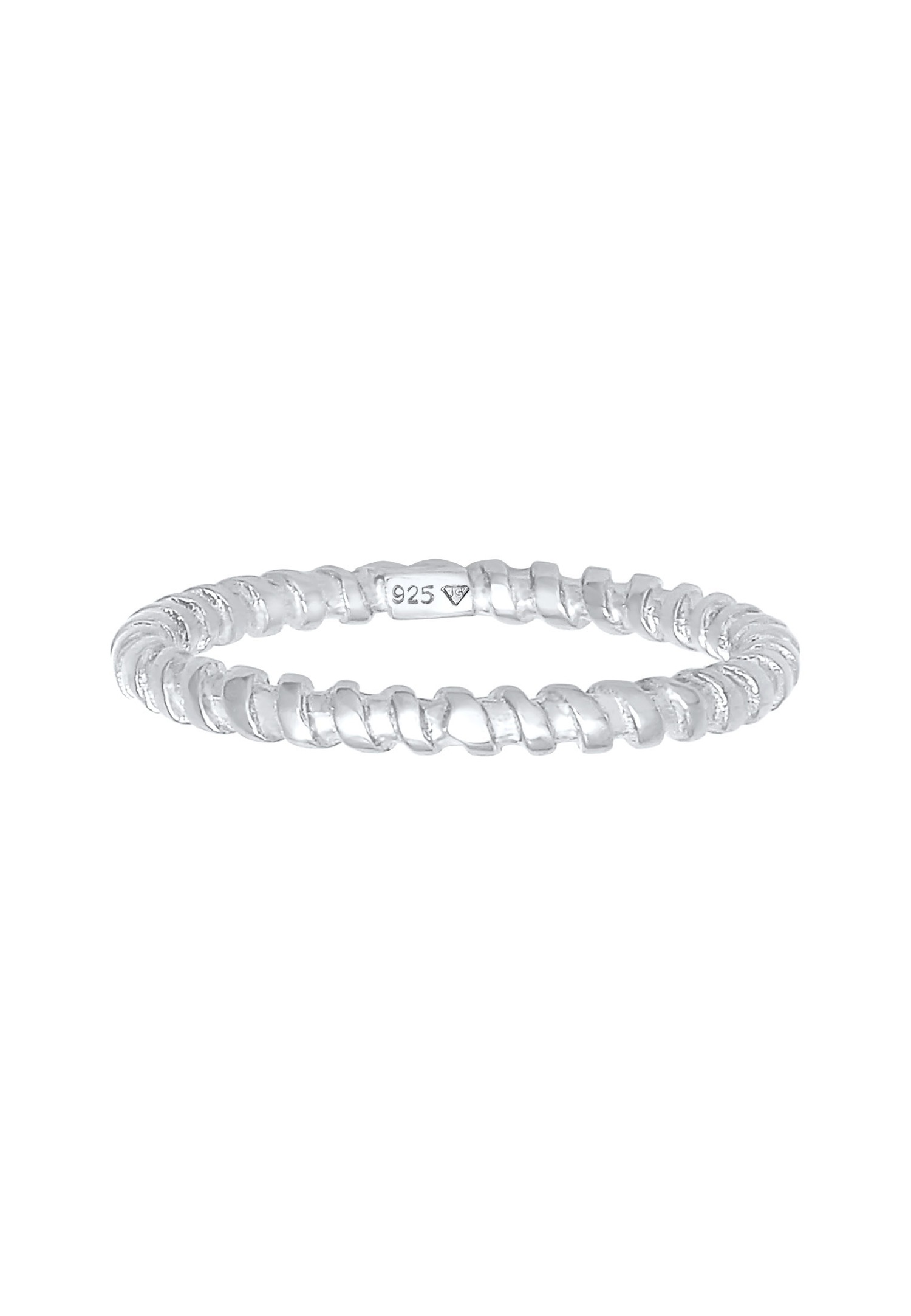 Anillo apilable Elli para mujer, anillo básico de tendencia retorcida para blogueras en plata de ley 925.