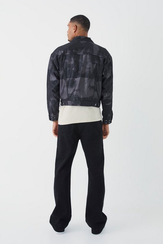 Tall kastige gebleichte Jeansjacke