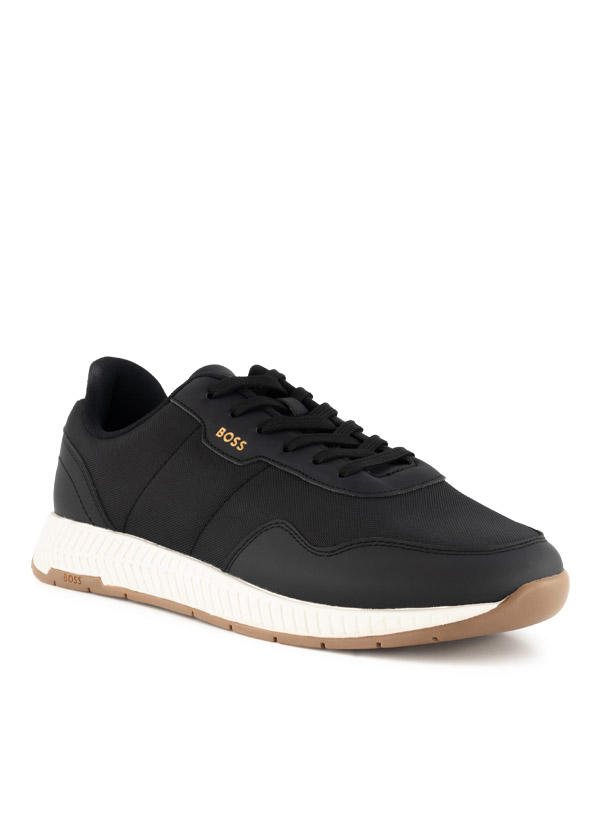 BOSS Black, Sneaker Titanium, Material-Mix, schwarz