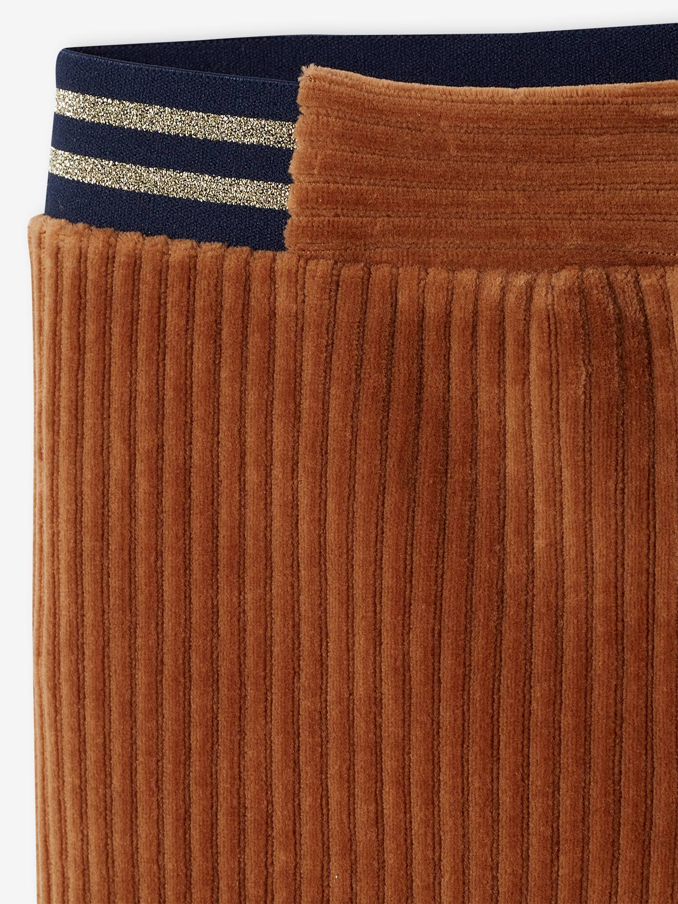 Legging velours fille camel
